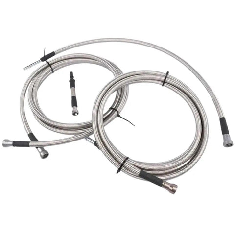 High Performance Diesel Fuel Line Kit Fits Chevy Silverado And GMC Sierra 2500 HD 3500 HD 6.6L V8 2004-2010 Super Turbo Direct Swap Replacement, braided steel