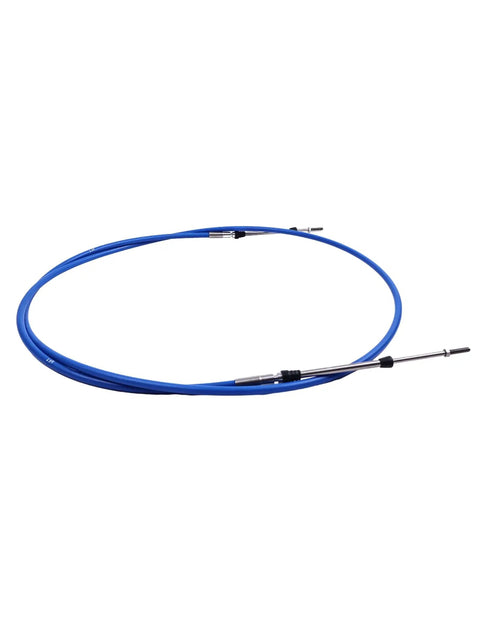 8Ft Universal Marine Throttle And Shift Control Cable 33C For Outboard Motors Blue Part Number ABA Cable 8 Gy 220416618 coiled on white