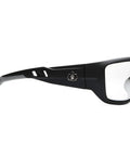 Tough As Nails Anti Fog Safety Glasses With Matte Black Full Wrap Frame side view, showcasing scratchproof lenses and secure fit for eye protection.