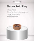 Plasma swirl ring from 24Piece Plasma Cutter Spare Parts Kit For S25 S25K S30 S35 S45 Torches Including Electrodes And Tips