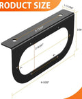 4 Pack 6 Inch Oval Tail Light Mounting Brackets, L Shaped, Powder Coated Steel 3mm, dimensions with flush mount for trailers