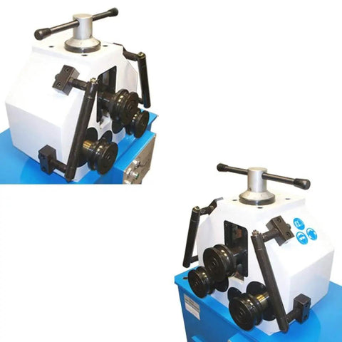 Top Shelf Heavy Duty Electric Metal Rolling Rig With One Point Five Horsepower Motor for nailing ring bends on steel pipe.