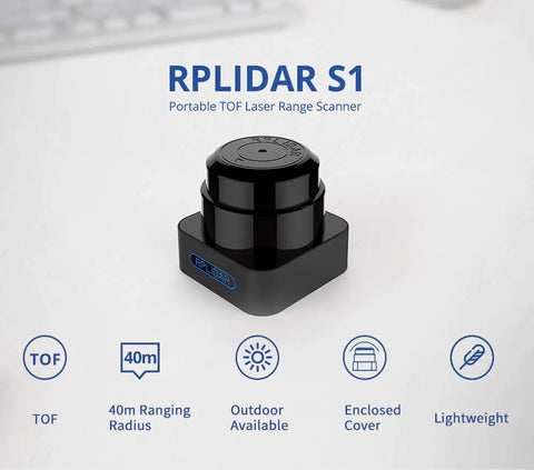 Budget Friendly 360 Degree RPLIDAR S1 TOF Lidar Sensor With 40 Meter Range for obstacle avoidance and smooth navigation in AGVs and UAVs
