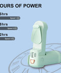 Portable Handheld Fan With Built In Power Bank And Flashlight USB C Rechargeable Mini Pocket Fan Delivers Up To 26 Hours Of Breeze
