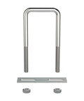 Two Sets Of 304 Stainless Steel Square U Bolts With M8 Nuts, 2.75 Inch Inner Width, 4.33 Inch Length, Frame Plate Included