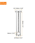 25 Piece Set Carbon Steel Single Hole Clevis Pins 0.3125 Inch By 1.5 Inch Flat Head for Mechanics and DIY Projects