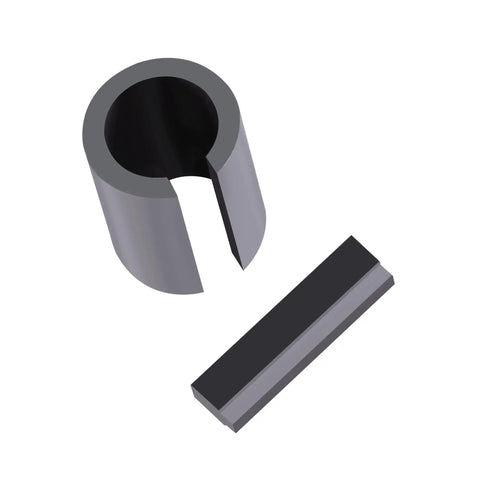 Heavy Duty Shaft Adapter From 1 Inch Straight Shaft To 1-7/16 Inch, Fits Gas Engine Pulleys, Includes 1/4 To 3/8 Inch Key, 2 Inch Long, Black, Sleeve Attachment For Easy Pulley Conversion shown with key