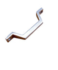 Heavy Duty 304 Stainless Steel Door Pull Handle with Bow Knobs, 150mm hole centers, shown in angled view against white background.