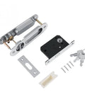 Rock Solid Zinc Alloy Keyed Sliding Barn Door Lock Handle For Wood Double Doors Heavy Duty Hardware with keys and screws.