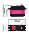 Dimensions of Beefy 150Kgcm High Torque RC Steering Servo HV 10V To 12V Digital Metal Gear Waterproof For One Fifth Scale RC Cars