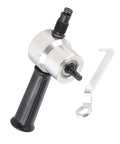 Pro Grade Double Head Metal Nibbler Cutter For Sheet Metal And Aluminum Construction with wrench, black handle close-up