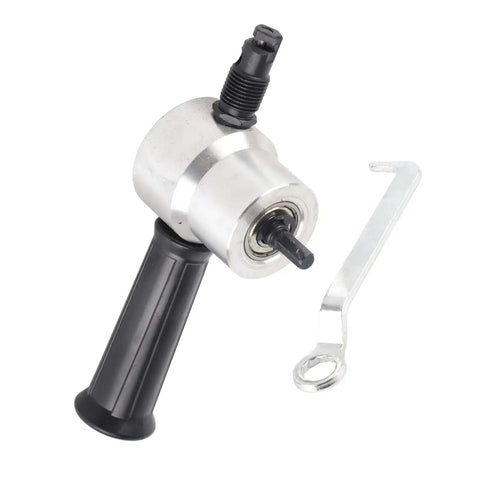 Pro Grade Double Head Metal Nibbler Cutter For Sheet Metal And Aluminum Construction with wrench, black handle close-up