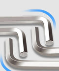 Close-up of Go To 8 Piece Mini Hex Key Allen Wrench Set with hardened chrome vanadium steel featuring rust resistant chrome finish.