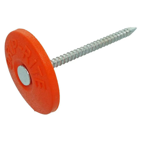 Bulletproof Plastic Cap Nails For Roofing Underlayment And Housewrap Fastening Electro Galvanized Steel wide round cap visible from side