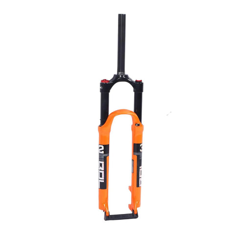 Beefy Air Suspension Front Fork for Mountain Bikes, 29 Inch Magnesium Alloy Damping System With Lockout, Orange Finish