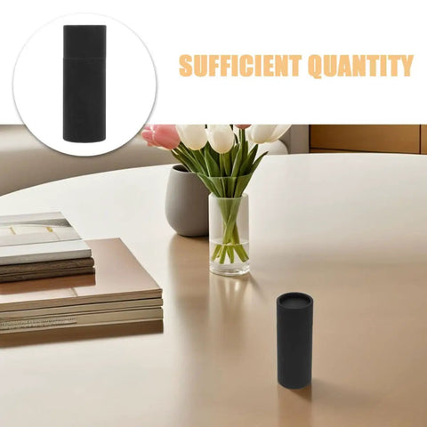 10 Pack Black Kraft Paper Mailing Tubes With Lids 20ml Food Safe Round Cardboard Cylinders on minimalist table