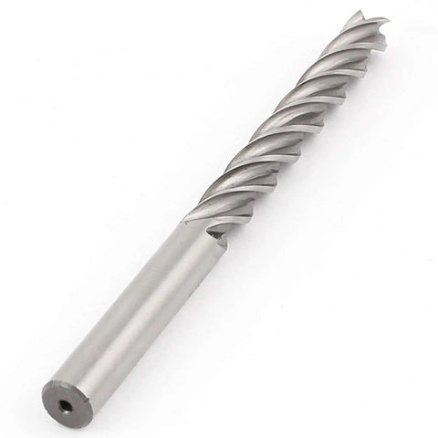End mill cutter, side view, 135mm long, 10mm dia, HSS-AL, straight shank, 4-flute
