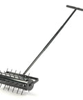 Rolling Lawn Aerator With T Shaped Handle 17 Inch Width 36 Reinforced Steel Spikes For Deep Soil Penetration Boosting Soil Health