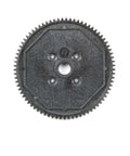 Beefed-Up 48 Pitch 77T Spur Gear Upgrade For High-Performance RC Touring Cars, shown in black, front view