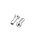Close-up of nipples from Beefed Up 40 Pcs 14G Bicycle Spokes 286mm Length With Nipples Kit, durable stainless steel for bike wheels