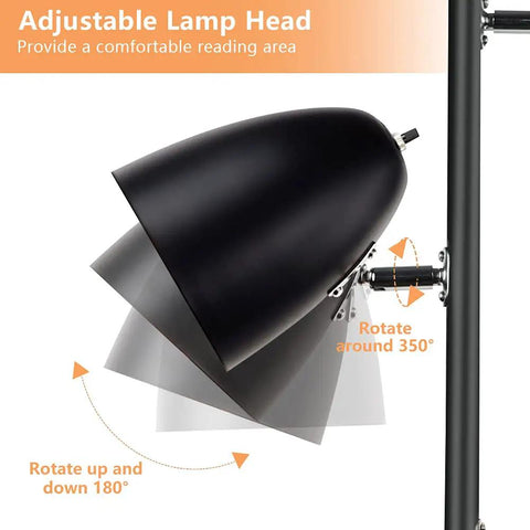 Close-up of adjustable head on Tree Floor Lamp With 3 Lights, Industrial Modern Reading Floor Lamp With Adjustable Metal Heads