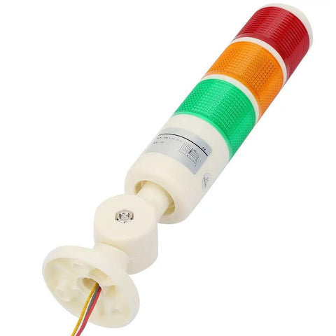 24VDC LED Signal Tower Alarm with red, orange, and green indicators for workshops and job sites, industrial status light.