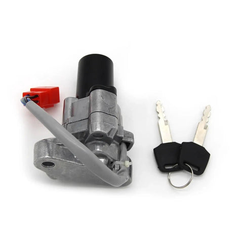 Durable Motorcycle Ignition Key Lock Switch Fits Yamaha XVS1100A Dragstar Classic And V Star With 2 Keys Easy Plug And Play Install No Tools Needed To Fix Your Ride Smoothly Save Cash At Shop And Start Engine Strong While Riding Safe At Night. silver aluminum ignition switch with 2 keys and wiring plug