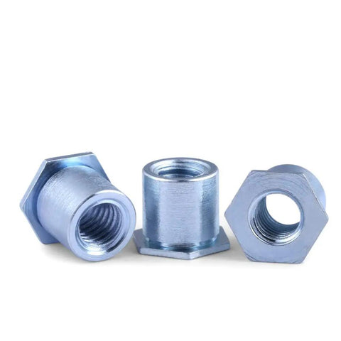 Thirty Pack Hex Head Galvanized Carbon Steel Through Hole Rivet Nut Columns Deep Knurled Threads Burr Clean Polish Top Shelf Build No Sweat Installation Rock Solid Mechanical Grip