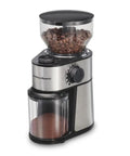 Electric Burr Coffee Grinder With Large 16 Ounce Hopper And 18 Precision Grind Settings For Espresso To French Press Perfect For Coffee Lovers And Spices Grinds Exactly The Amount You Need From 2 To 14 Cups, front view