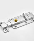 Automatic Spring Door Latch for Security Lock Stainless Steel with brass knob, durable design for securing doors, easy installation.