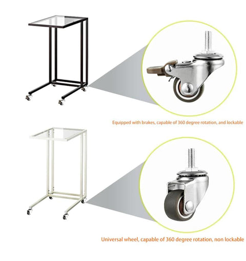 1 Inch Mini Swivel Caster Wheels Set Of 4 With 2 Brakes And 2 Without M6 X 15mm Rubber TPE Casters for Small Furniture