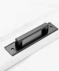 2 Pack Black Barn Style Door Pulls With Plate Punch Free 7 Inch Closet And Drawer Handles For Sliding Glass Doors Cabinets And Bathrooms