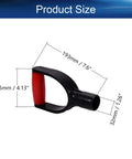Red D Type Shovel Grip Handle With 1.25 Inch Inner Diameter PVC Replacement Non Slip Textured Labor Saving Grip dimensions diagram