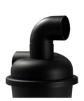 Black elbow top of Top Shelf Industrial Dust Separator For Vacuum Cleaners DIYers Turbocharged Woodworking Dust Collector
