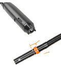 Close-up of adjustable nozzle of Heavy Duty Portable Fuel Gas Transfer Suction Pump With Adjustable Flow Control Nozzle.