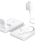 Three In One Magnetic Wireless Charger Travel Station For iPhone 17 16 15 14 13 12 Pro Max Plus Watch AirPods Foldable Charging Pad