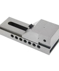 Heavy Duty Manual CNC Clamping Vise With Rock Solid Jaws For Round And Square Stock Integrated Slots fast acting clamp top view
