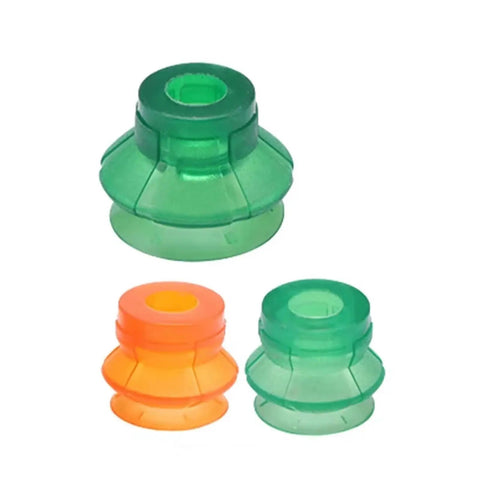 Top Notch 3 Piece Industrial Pneumatic Manipulator Vacuum Suction Cup Set SPB1 Series in green and orange for heavy-duty use.