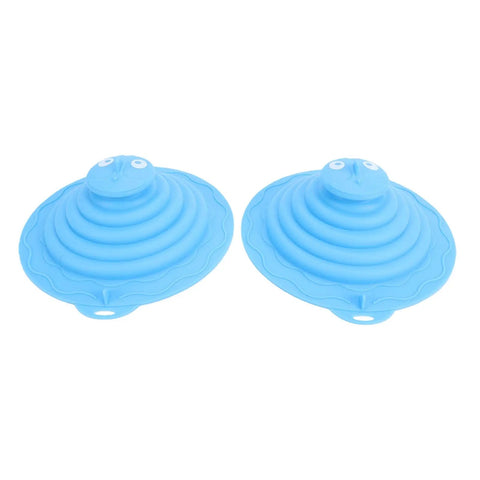 SUNGOOYUE Silicone Tub Stopper Strong Suction Seal in blue, featuring a fun design for kids and effective leakproof seal.