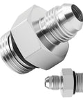 Hydraulic Hose Connector Adapter 3/8 Inch JIC 37 Degree Male To 5/8 Inch SAE ORB Male Heavy-Duty Straight Fitting For Leak-Free JIC To ORB Connections In Hydraulic Lines, carbon steel