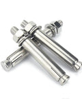 8 Piece M6x50mm External Hex Expansion Bolts 304 Stainless Steel With Nuts And Washers For Concrete Sleeve Anchors Pool Safety Cover Anchoring