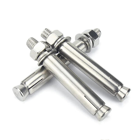 8 Piece M6x50mm External Hex Expansion Bolts 304 Stainless Steel With Nuts And Washers For Concrete Sleeve Anchors Pool Safety Cover Anchoring