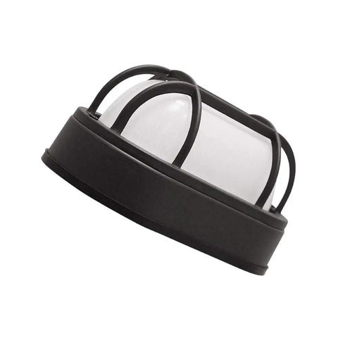 Bulkhead Outdoor Integrated LED Wall Light With Wet Rating 434 Lumens 6.2W 5000K Cool White Frosted Ribbed Lens Aluminum Housing