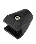 One Pack Rock Solid Conveyor Guide Rail Rod End Clamp No Sweat Swapping Fits 1/2 And 5/8 Inch Rods compatible with Valu Guide shown from a side angle.