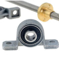 Top Tier T8 Lead Screw Vertical Or Horizontal Kit Featuring 8mm Stainless Steel Rod With Kfl08 And Kp08 Bearings For Smooth CNC And 3D Printer Builds Plus Stepper Motor Alignment Perfect For Custom Projects grey KP08 bearing block with 8mm lead screw