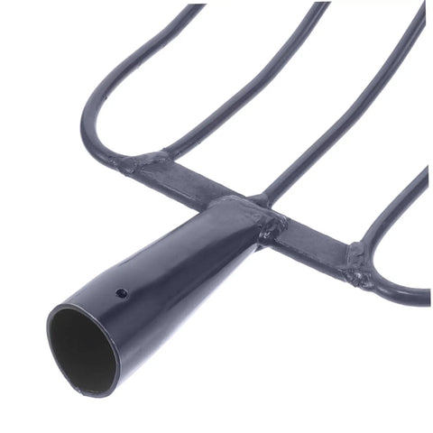 Handheld Manure Fork For Farm And Home Use, Multi Functional Yard Tool For Lawn Maintenance, close-up of fork's durable iron tines