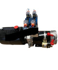 Brushed Power Unit For DC 12v 24v Stacker Electric Forklift Double Acting Hydraulic Oil Pump with solenoids and tank.