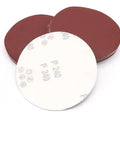 Grab These 15 Pack 6 Inch Grit 60 To 5000 Hook Loop Sanding Paper Discs For Heavy Duty Wood Metal Smoothing And Polishing Projects That Really Pop, showing two red and one white sanding disc.