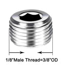 1/8 inch NPT male thread stainless steel pipe plug with internal hex head from 12 Piece Stainless Steel Heavy Duty Male Thread Internal Hex Head Pipe Plug Fittings Set