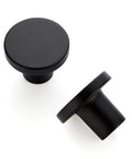 10 Pack Black Round Cabinet Knobs For Kitchen Cabinets, Dressers, Drawers, And Closet Doors, 1-1/5 Inch Single Hole Pulls